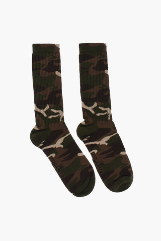 Camouflage Motif Ribbed Long Socks