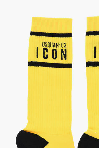 ICON Ribbed Mid-Crew Socks with Contrasting Details