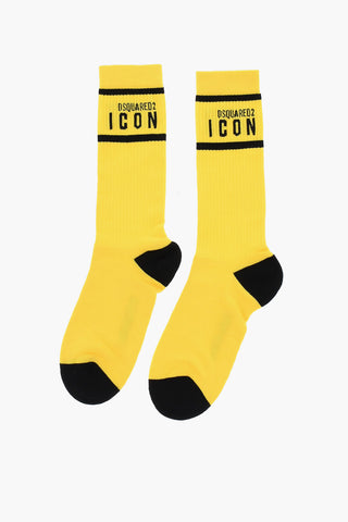 ICON Ribbed Mid-Crew Socks with Contrasting Details