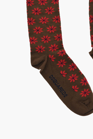 Patterned Cotton Blend Long Socks
