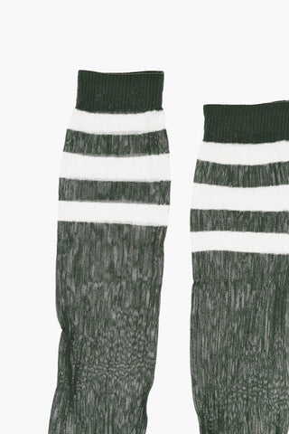 Lange gerippte Socken mit Streifendetail