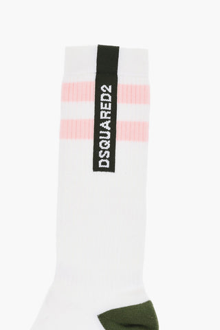 Ribbed Long Socks with Contrasting Details