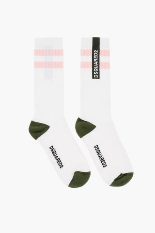 Ribbed Long Socks with Contrasting Details