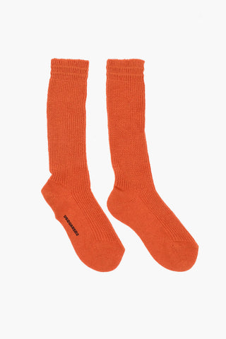 Long Wool-Blend Solid-Color Socks
