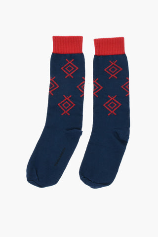 Lange Baumwollsocken Mit Kontrastdetails