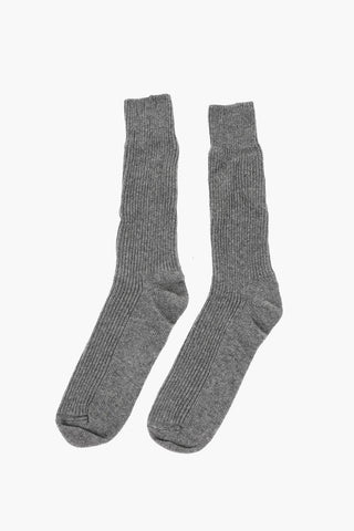 Solid Color Wool Blend Long Socks