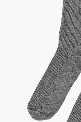 Solid Color Wool Blend Long Socks