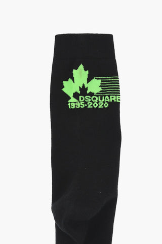 Cotton Blend mid-crew Socks with Fluo Detail