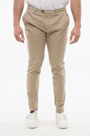 Cotton Blend Trousers with Welt Pockets