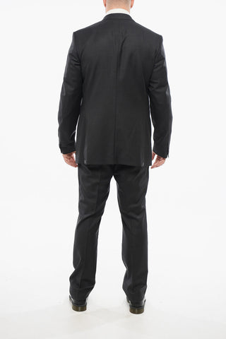 Cool Wool Suit with Glen Plaid Motif