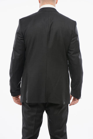 Cool Wool Suit with Glen Plaid Motif