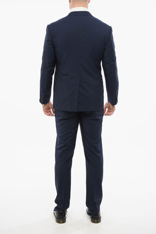 Wool Blend Suit With Peak Lapel And Jetted Pockets