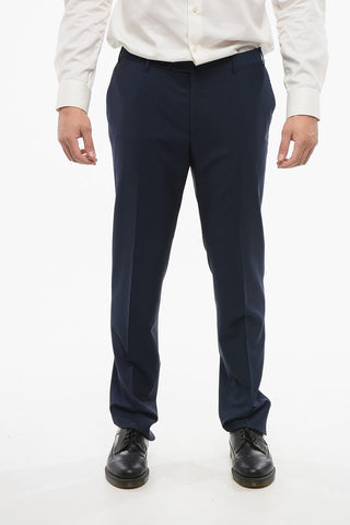 Wool Blend Suit With Peak Lapel And Jetted Pockets