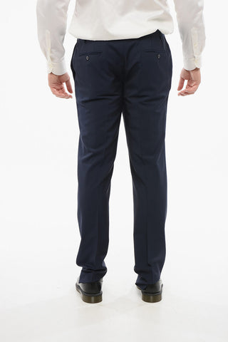 Wool Blend Suit With Peak Lapel And Jetted Pockets