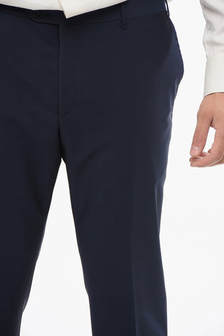 Wool Blend Suit With Peak Lapel And Jetted Pockets