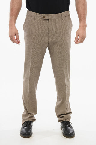 Pantaloni in Cotone on Motivo a Micro Quadri