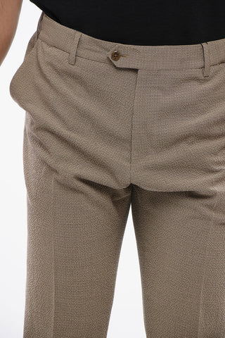 Pantaloni in Cotone on Motivo a Micro Quadri