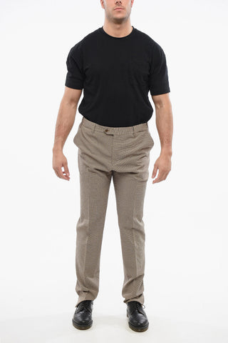 Pantaloni in Cotone on Motivo a Micro Quadri
