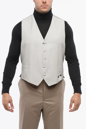 Wool 5-Button Waistcoat With Jetted Pockets