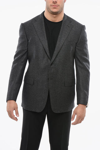 Blazer in Misto Lana con Tasche ad Aletta