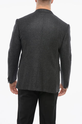 Blazer in Misto Lana con Tasche ad Aletta