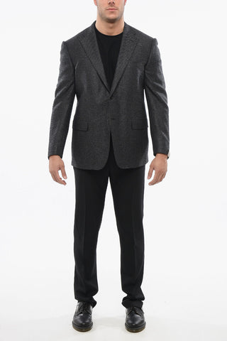 Blazer in Misto Lana con Tasche ad Aletta
