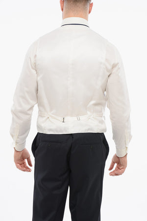 4-Button Silk Waistcoat with Welt Pockets