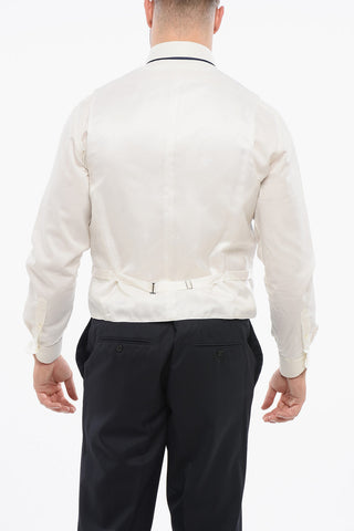 4-Button Silk Waistcoat with Welt Pockets