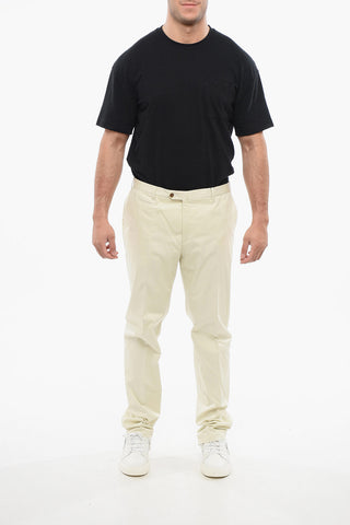 Pantaloni in Cotone Elasticizzato con Tasche a Zip