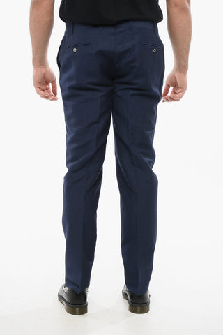 Blended Linen Bouclè Effect Pants with Four Pockets