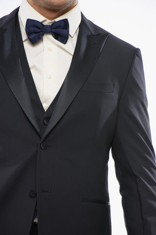 CODE Abito Tre Pezzi in Lana Vergine con Dettagli Satin