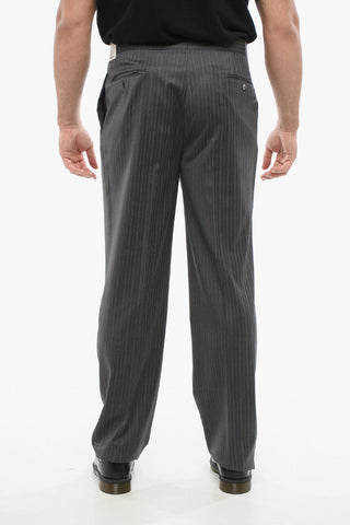 CC BROTHERS Pantaloni Gessati in Lana Vergine