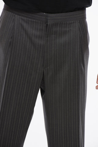 Cool Wool Pants with Striped Motif