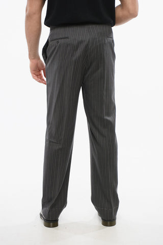 Cool Wool Pants with Striped Motif