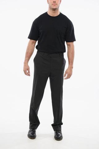 Pantaloni in Lana Vergine con Passanti