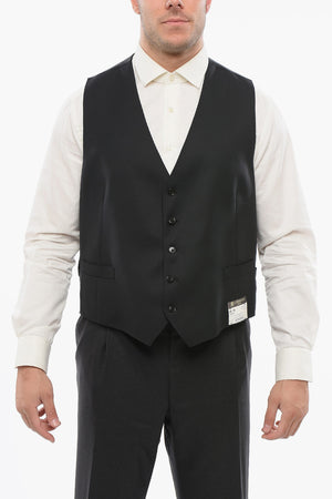 Fresco Wool Waistcoat with Martingale