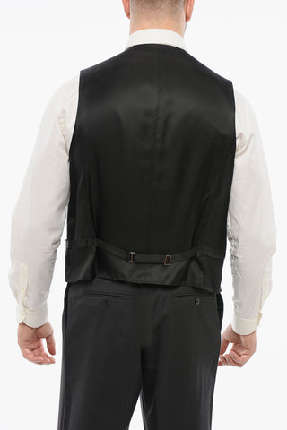 Fresco Wool Waistcoat with Martingale