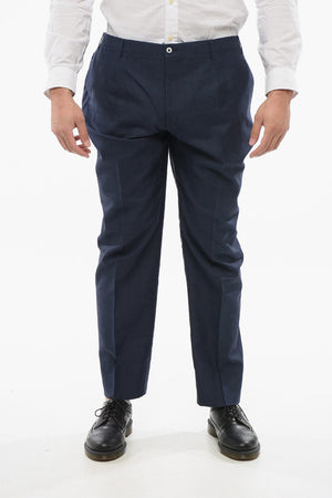 Unlined Linen-Blend Trousers with Belt Loops
