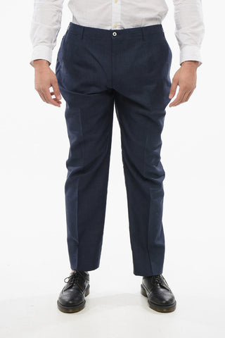 Unlined Linen-Blend Trousers with Belt Loops