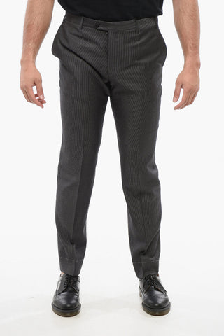 Cool Wool Pants with Striped Motif