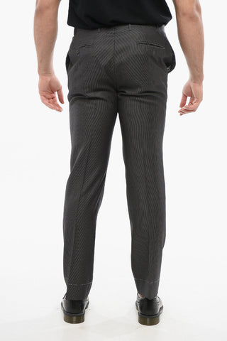 Cool Wool Pants with Striped Motif