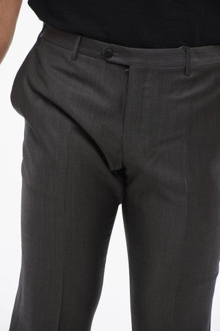 Cool Wool Pants with Striped Motif