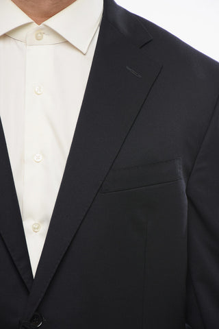 Virgin Wool Suit with Flap Pockets