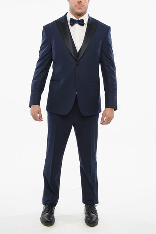 CODE Virgin Wool 3 Piece Suit With Peak Lapel