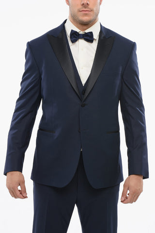 CODE Virgin Wool 3 Piece Suit With Peak Lapel