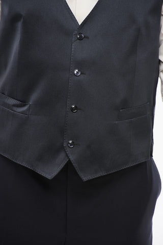 Silk Satin Vest with Slit Pocket