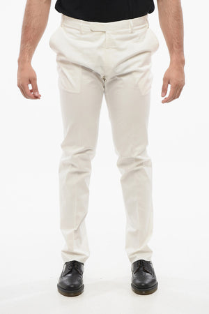 Pantaloni REFINED in Cotone con Abbottonatura Nascosta