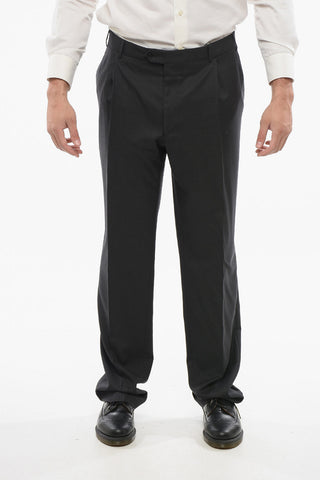 Virgin Wool MANTUA Pants with Concealed Closure