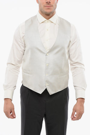 Silk 4-Button Waistcoat with Welt Pockets