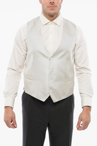 Silk 4-Button Waistcoat with Welt Pockets